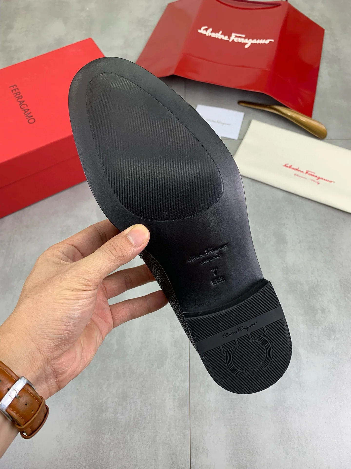 FERRAGAMO Loafers Leather Black EU39-44 D80202609110969 - Image 8