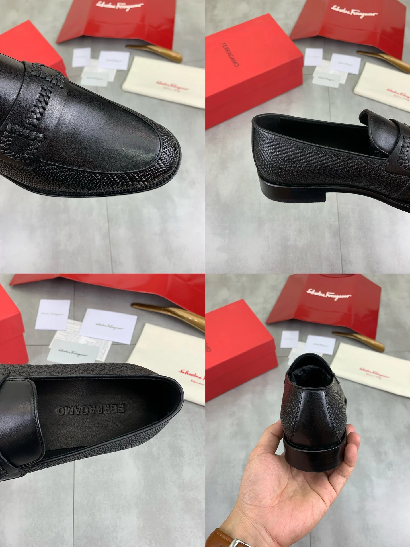 FERRAGAMO Loafers Leather Black EU39-44 D80202609110969 - Image 9