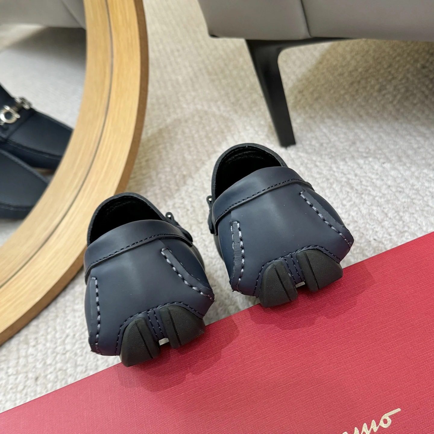 FERRAGAMO Loafers Leather Blue-Gold EU38-46 B00202609110172 - Image 9