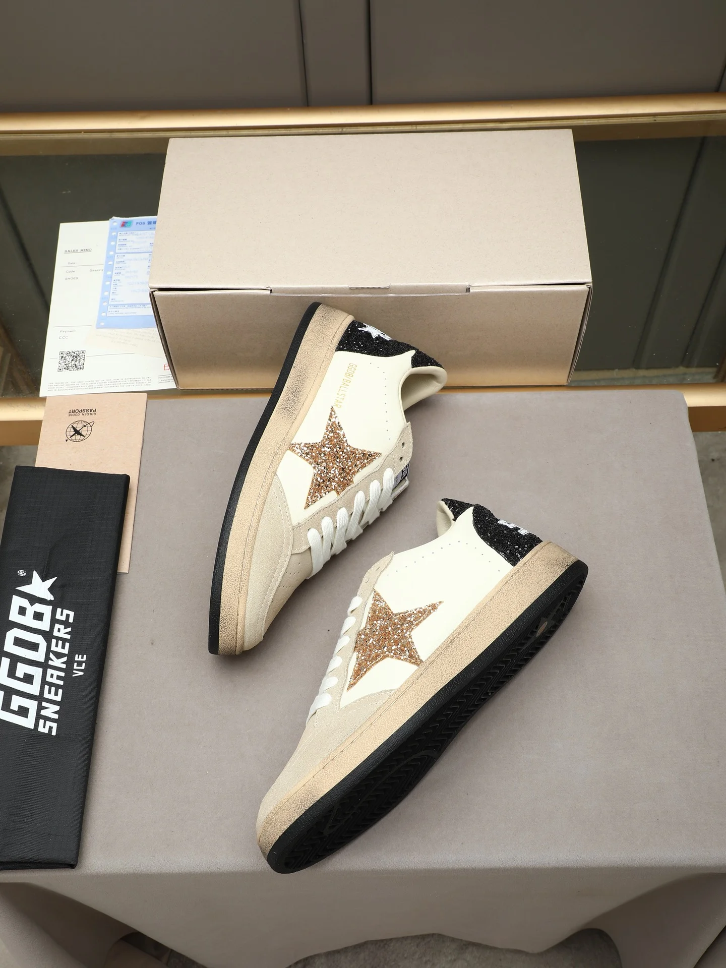 GGDB Sneakers Leather Rubber Cream-Gold EU35-44 B20202609110740 - Image 7