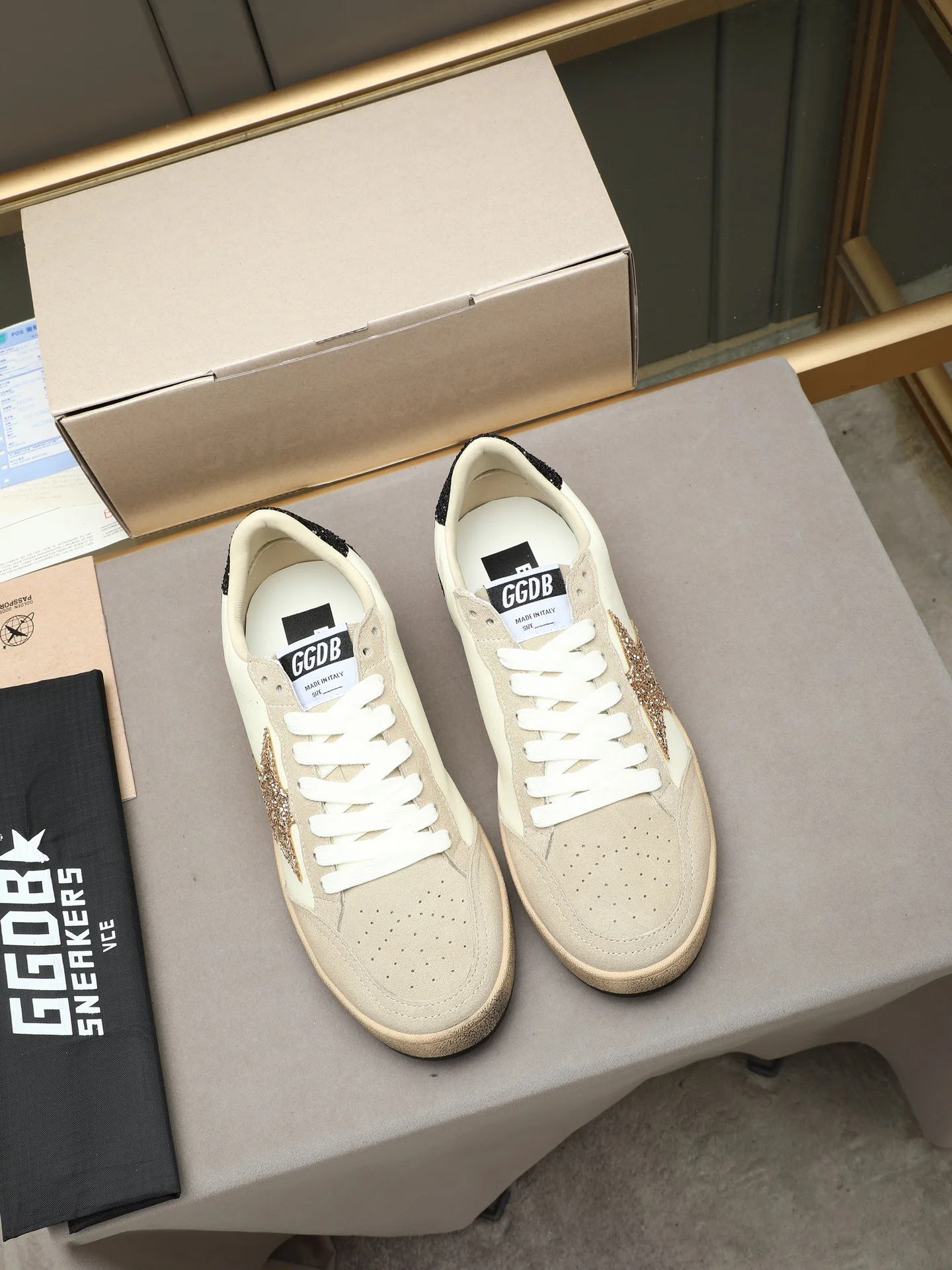 GGDB Sneakers Leather Rubber Cream-Gold EU35-44 B20202609110740 - Image 8