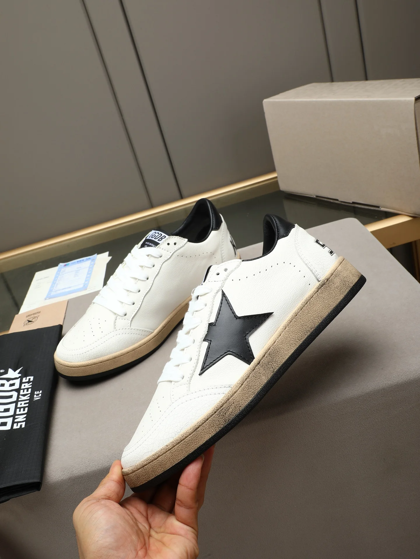 GGDB Sneakers Leather Sheepskin Rubber White-Black EU35-44 B20202609110751 - Image 2