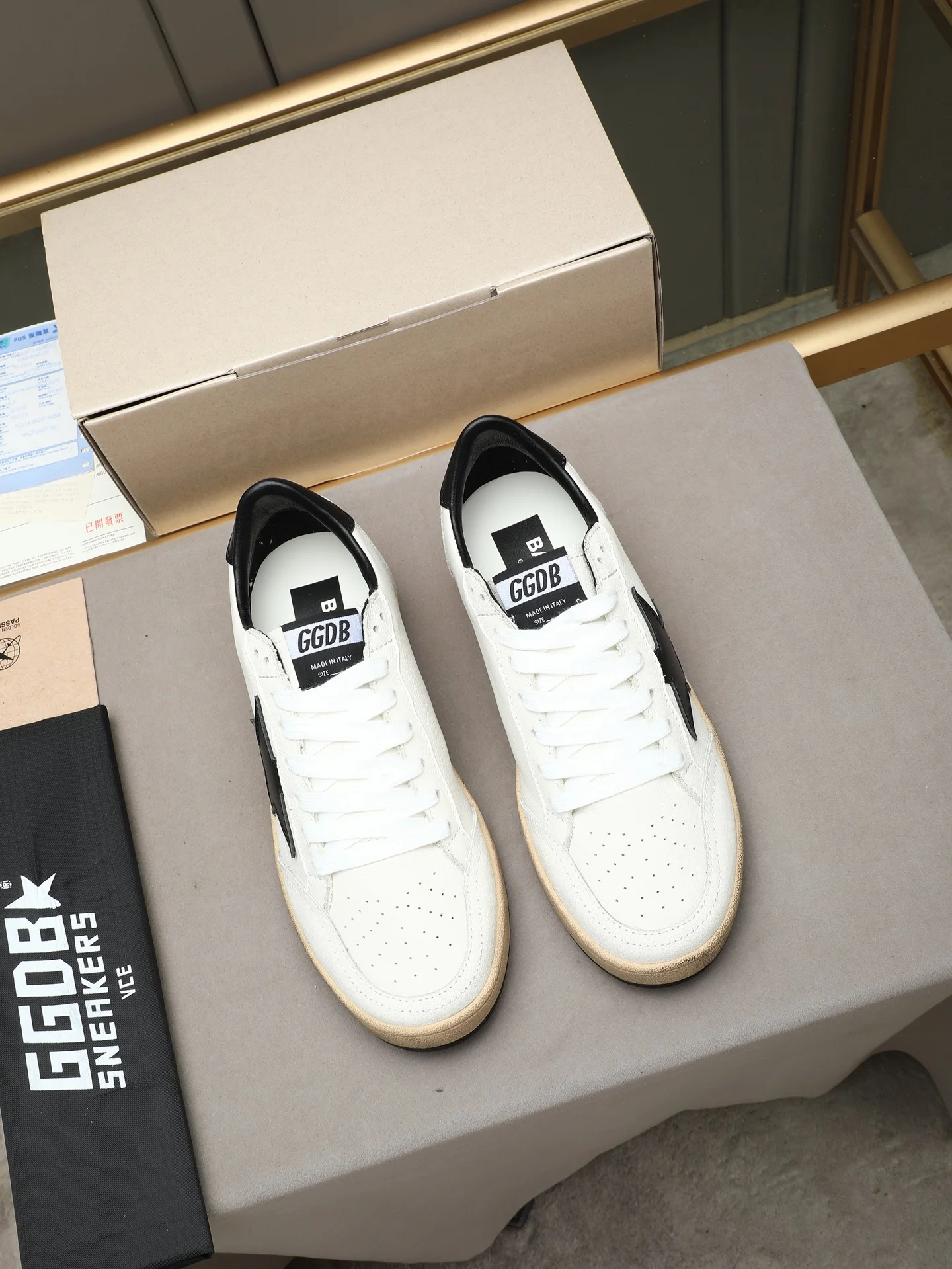 GGDB Sneakers Leather Sheepskin Rubber White-Black EU35-44 B20202609110751 - Image 8