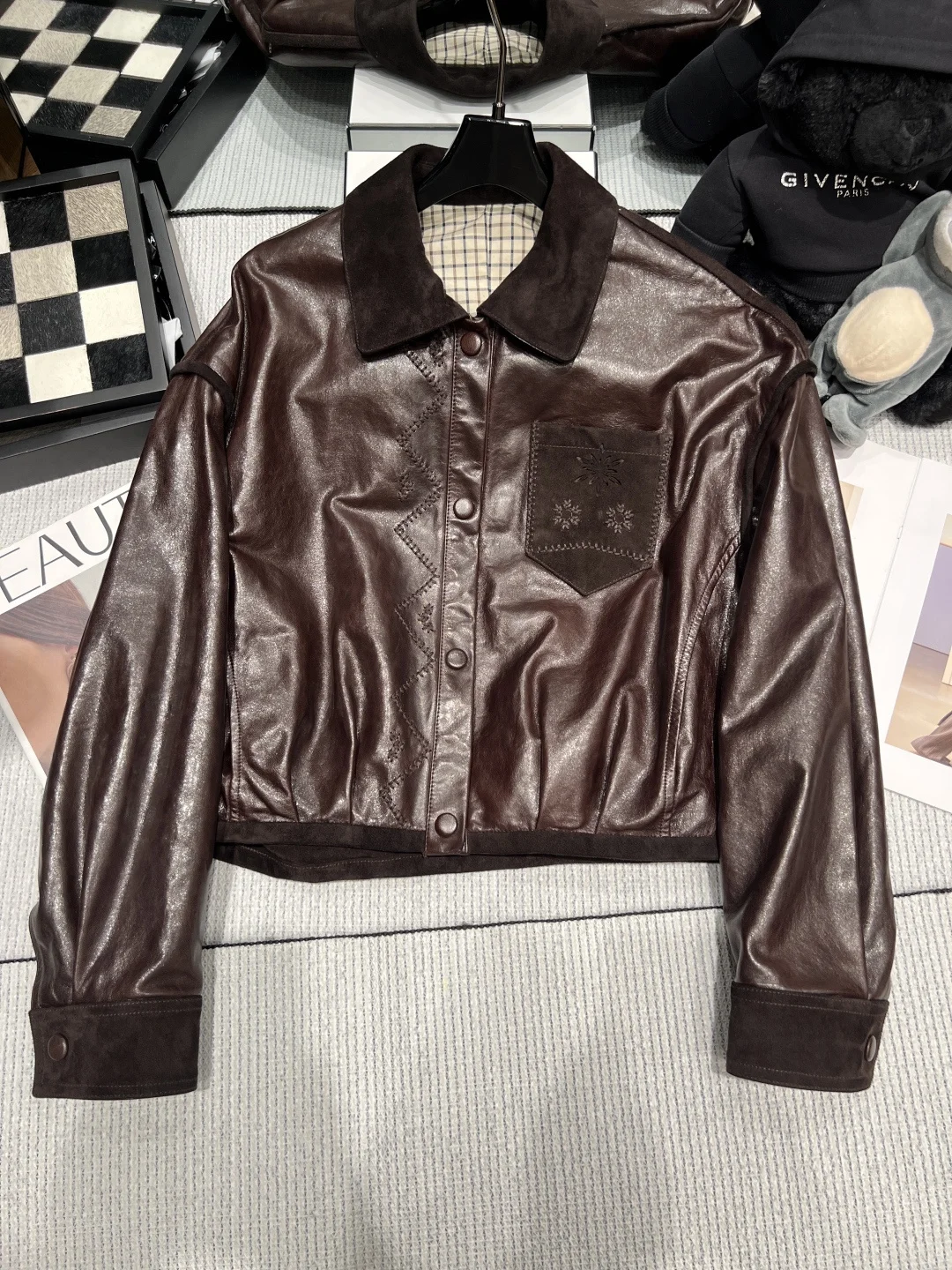 GIVENCHY Jackets Sheepskin Leather Brown S-XL G80202609060330