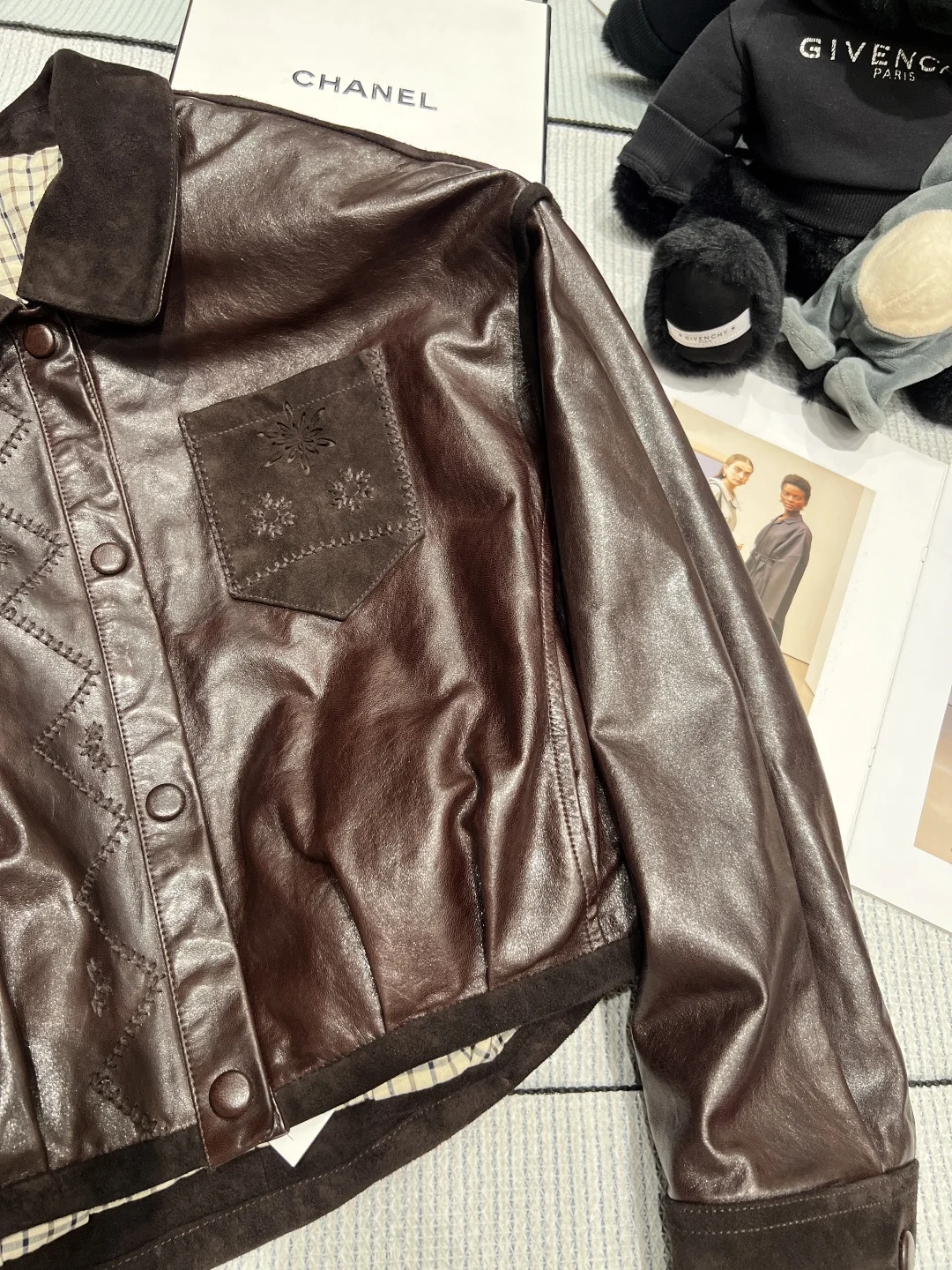 GIVENCHY Jackets Sheepskin Leather Brown S-XL G80202609060330 - Image 4