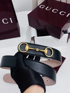 Alternative view of GUCCI Belts Black Calf Leather Black-Gold A80202609070551