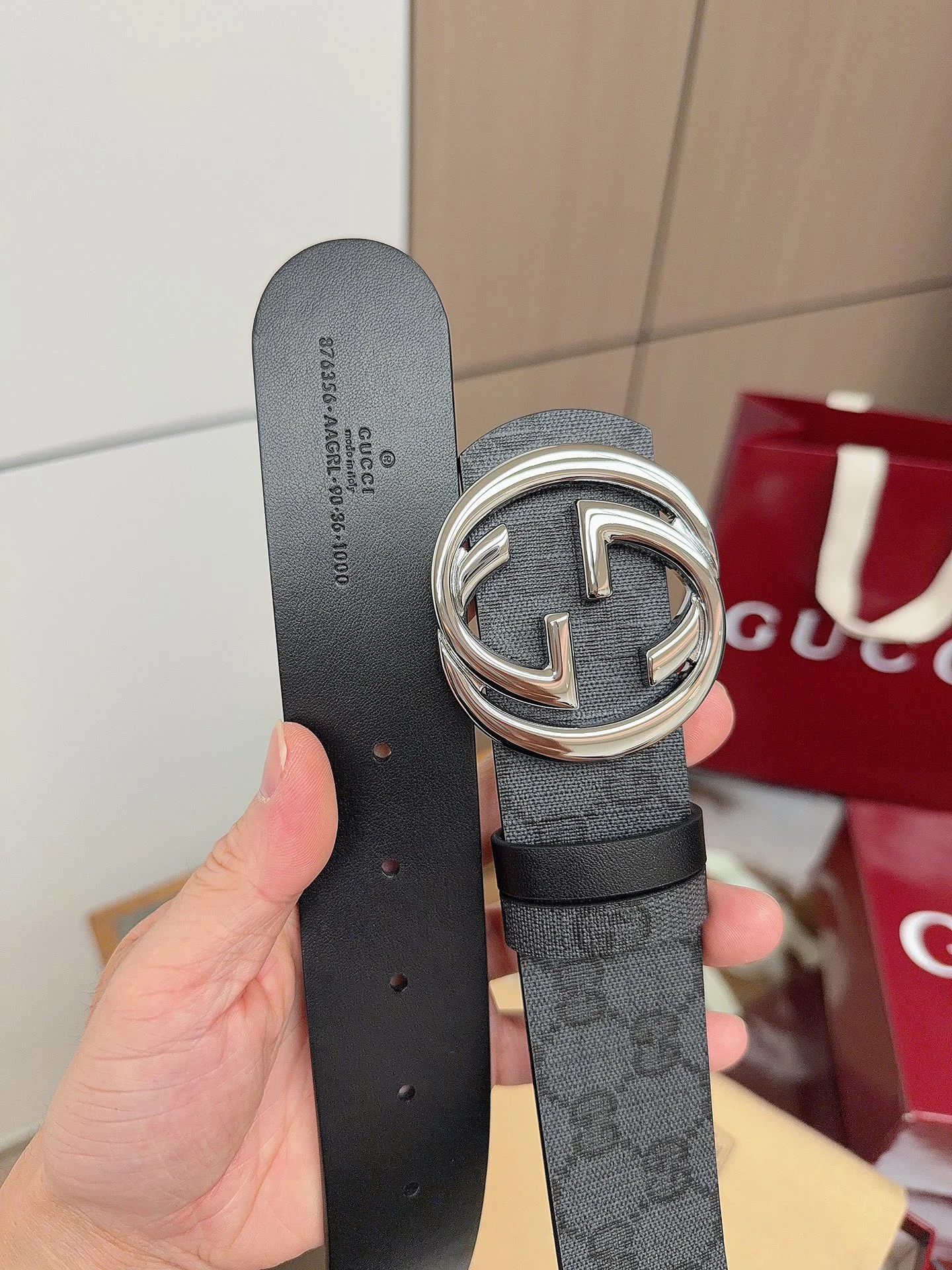 GUCCI Belts Black-Silver 4cm Width A60202609070124 - Image 3