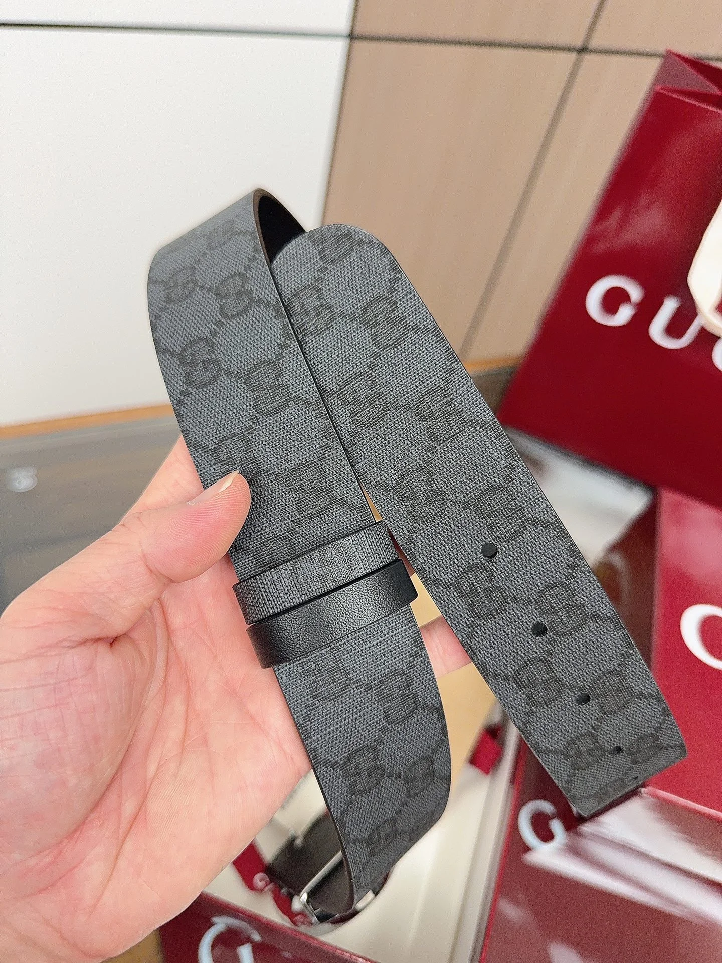 GUCCI Belts Black-Silver 4cm Width A60202609070124 - Image 7