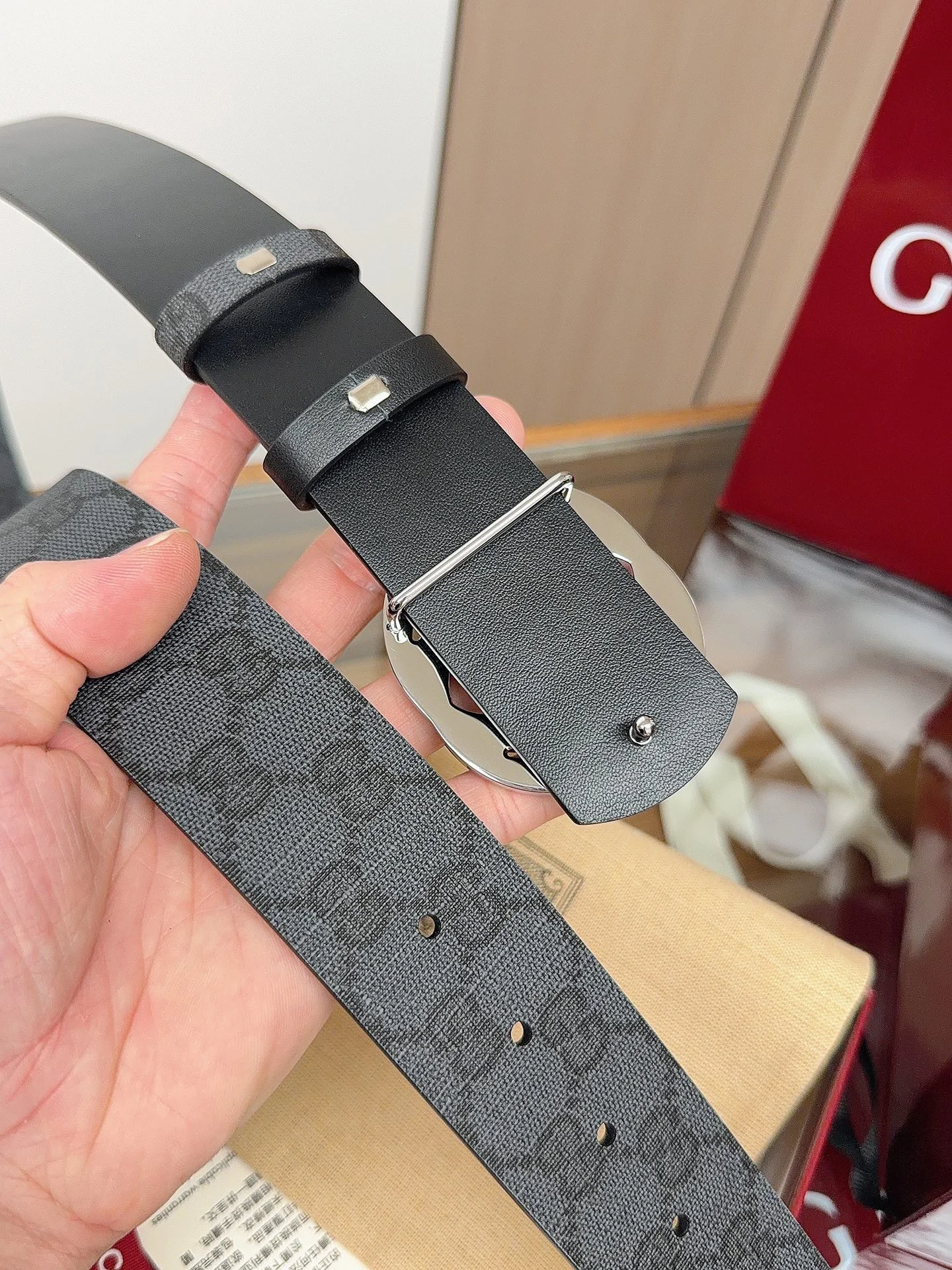 GUCCI Belts Black-Silver 4cm Width A60202609070124 - Image 8