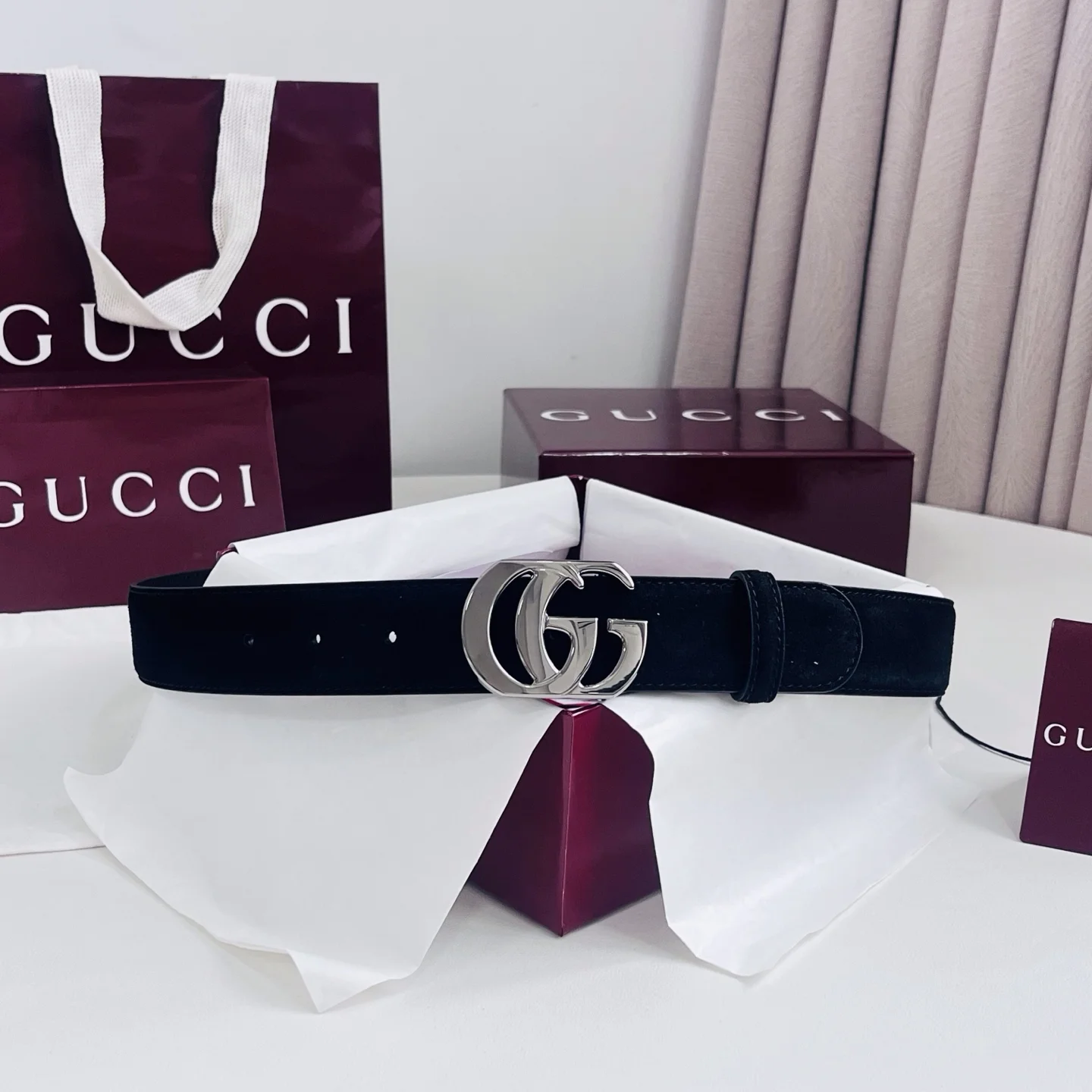 GUCCI Belts Black-Silver A60202609070023