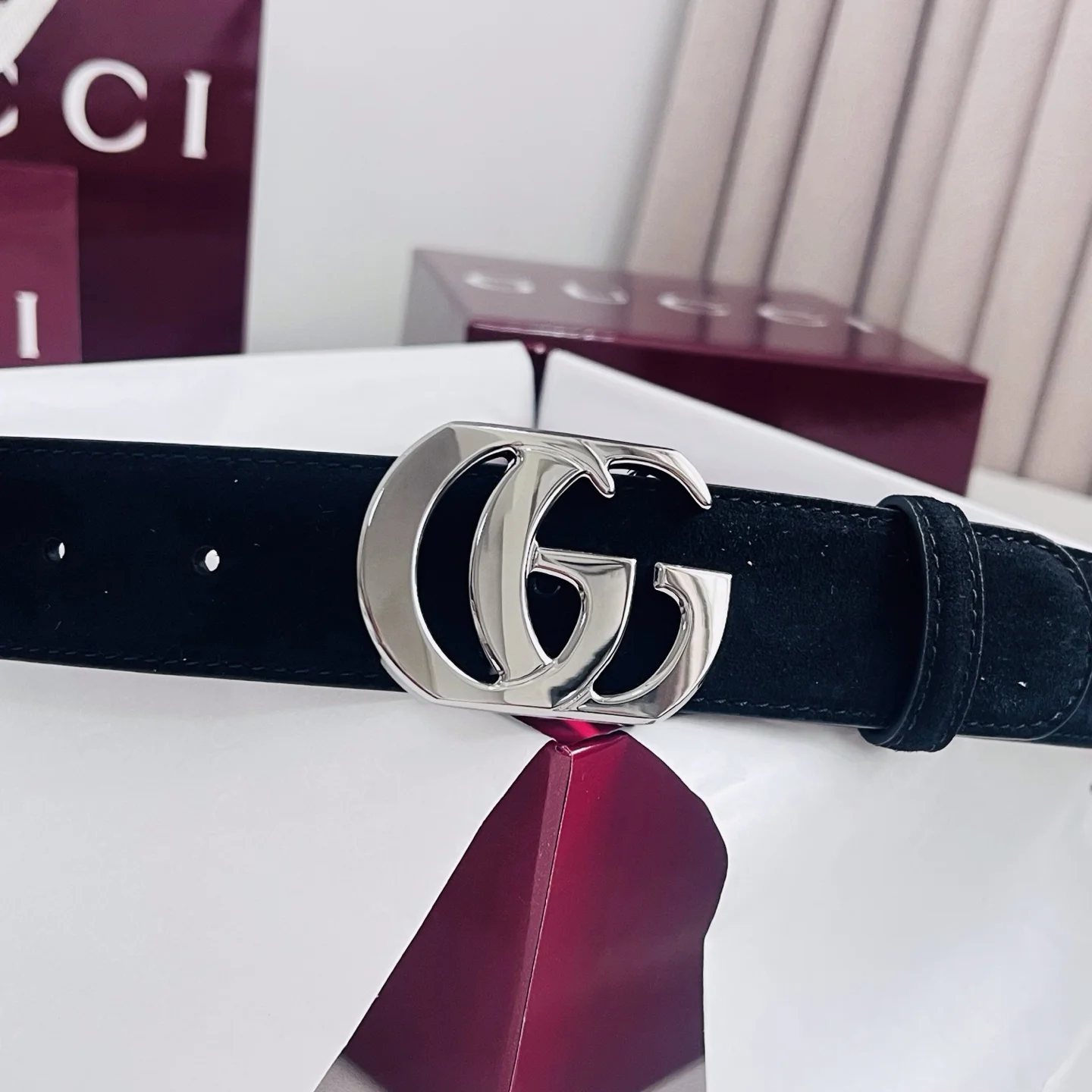 GUCCI Belts Black-Silver A60202609070023 - Image 2