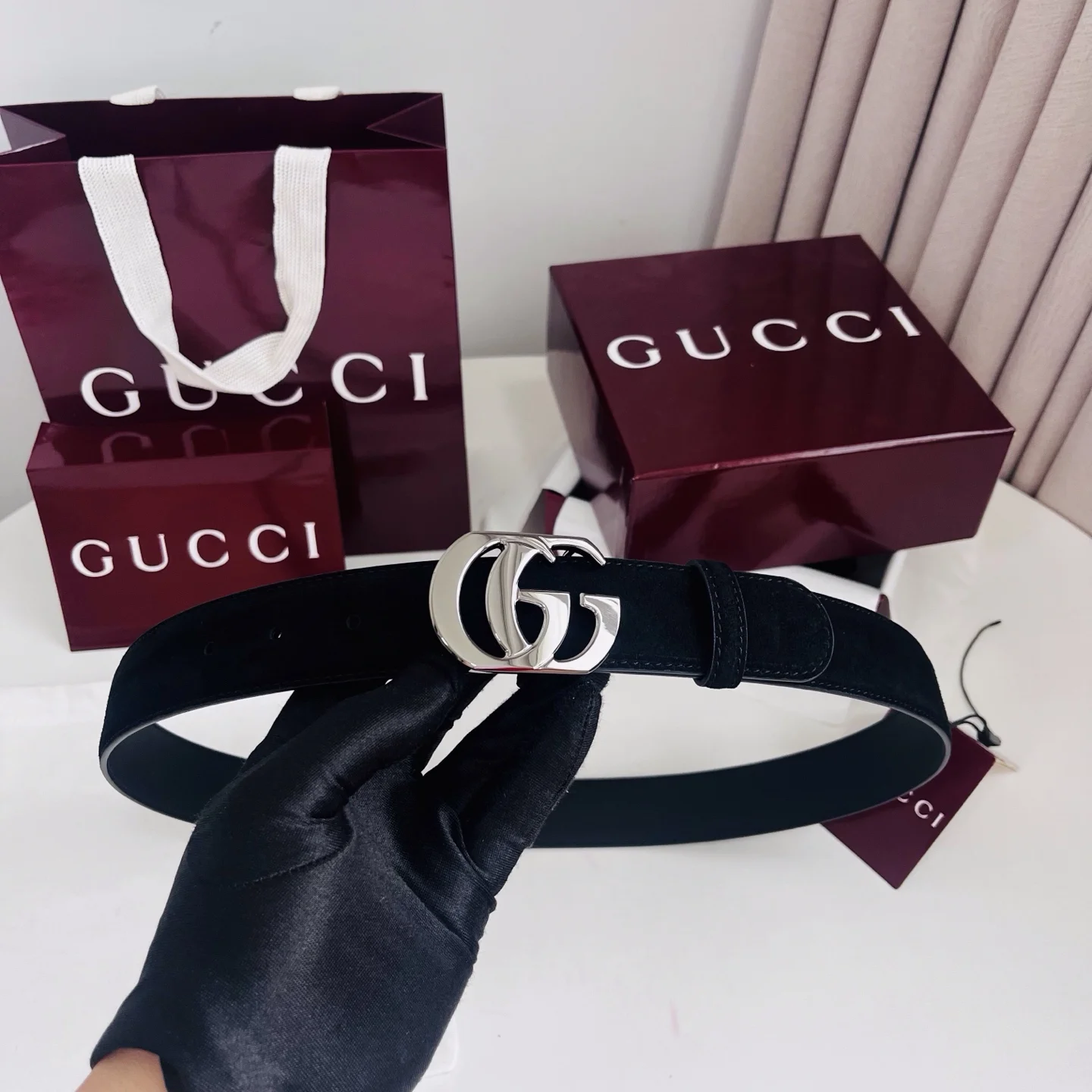GUCCI Belts Black-Silver A60202609070023 - Image 3