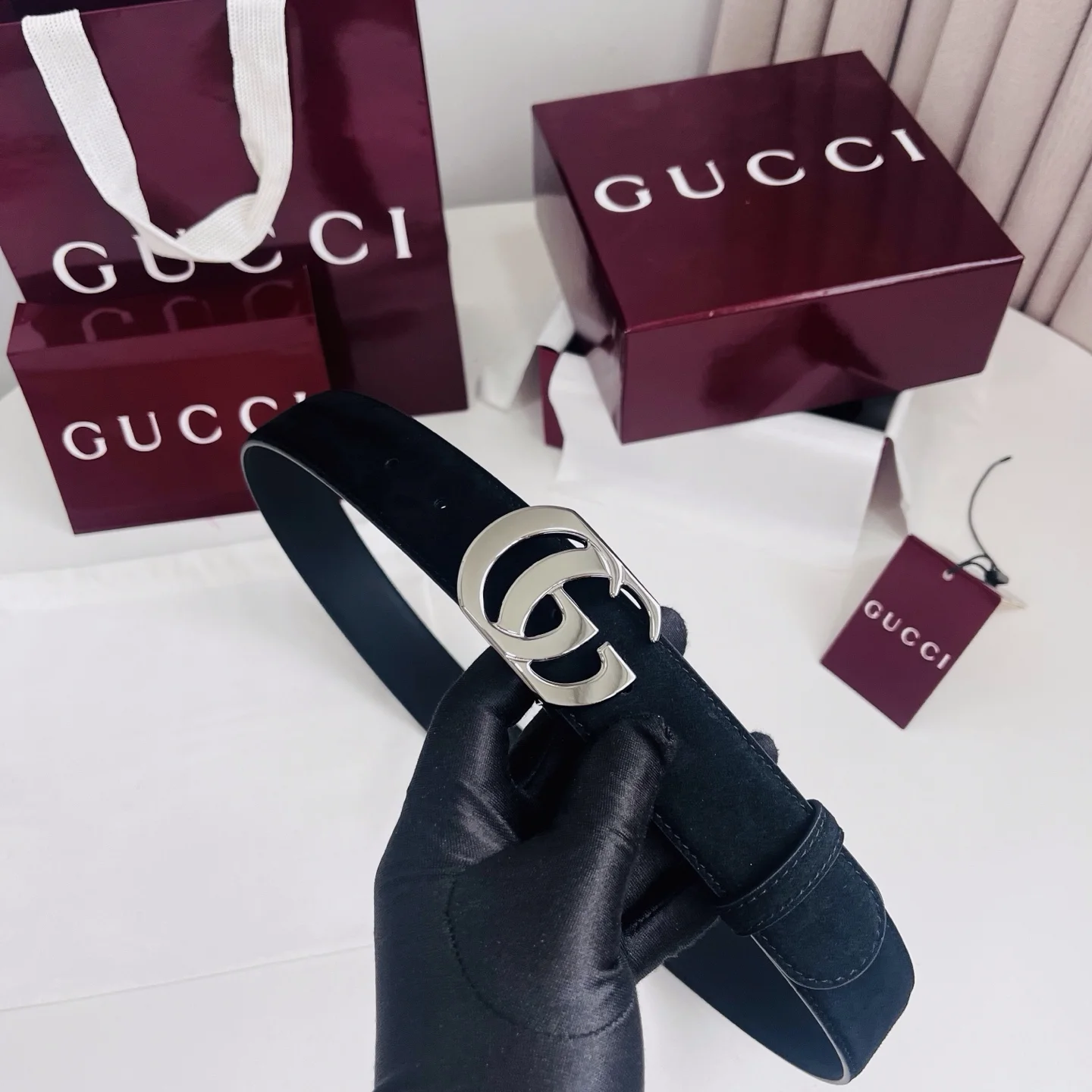 GUCCI Belts Black-Silver A60202609070023 - Image 4