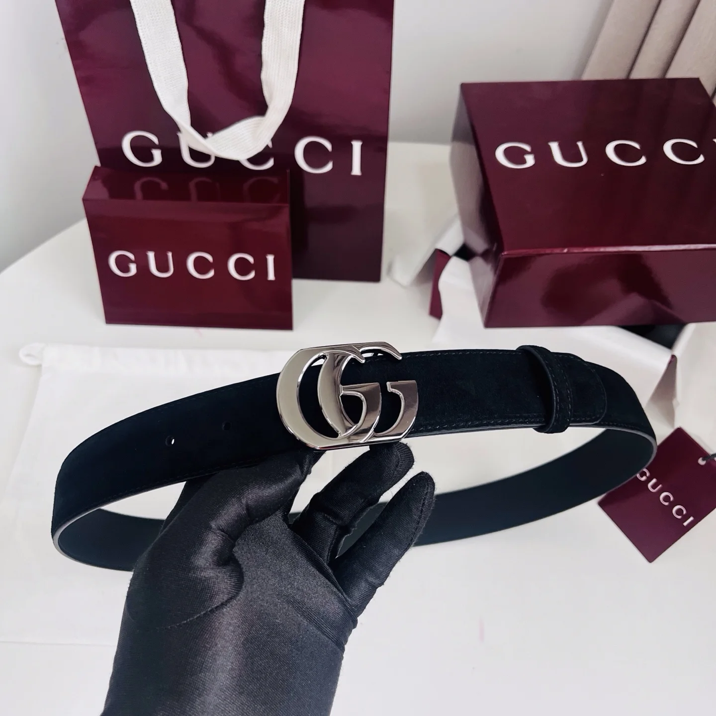 GUCCI Belts Black-Silver A60202609070023 - Image 6