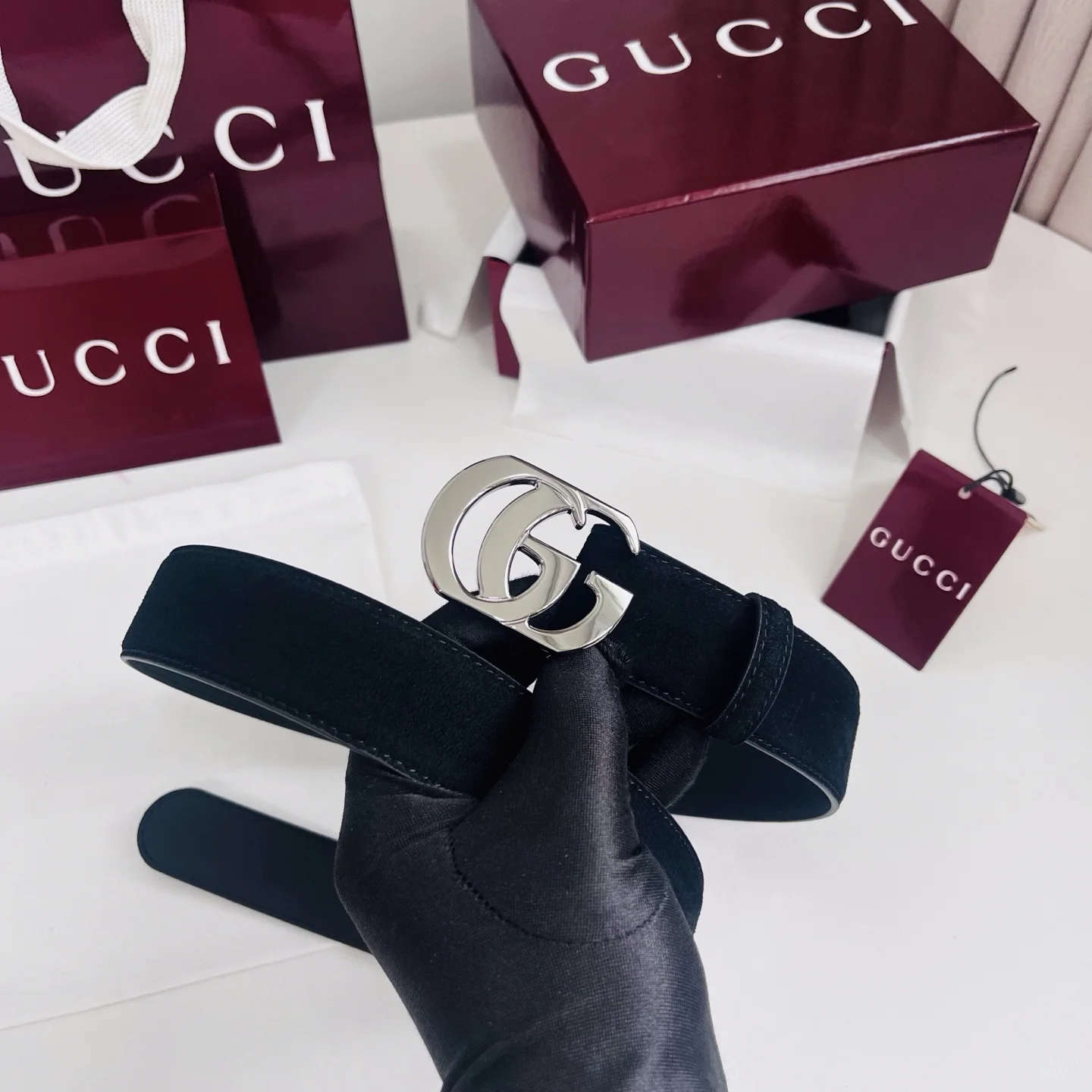 GUCCI Belts Black-Silver A60202609070023 - Image 7