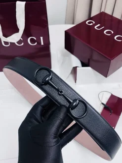 GUCCI Belts Calf Leather Black-Pink A80202609070550