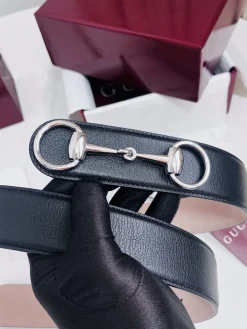 Alternative view of GUCCI Belts Calf Leather Black-Silver A80202609070549