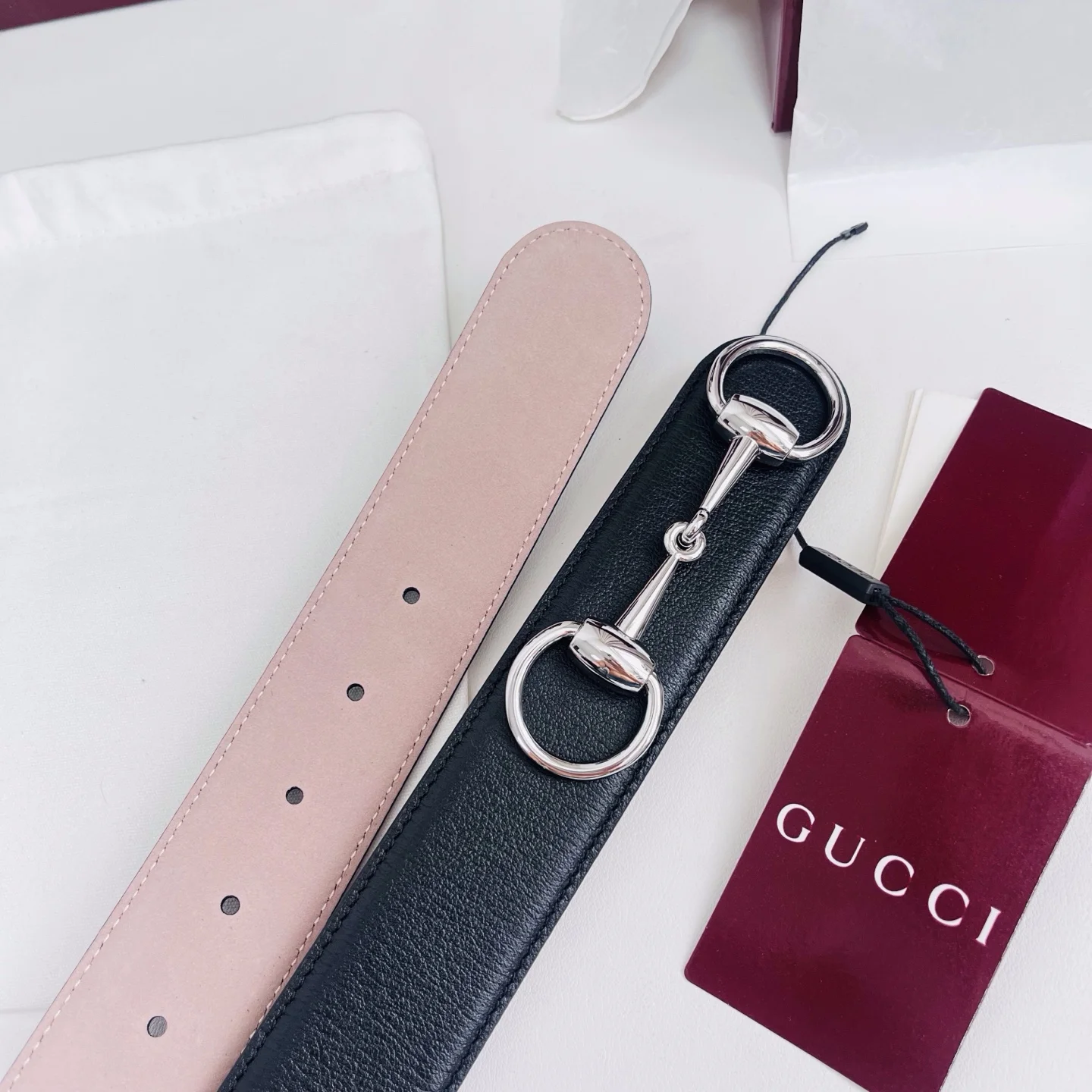 GUCCI Belts Calf Leather Black-Silver A80202609070549 - Image 5