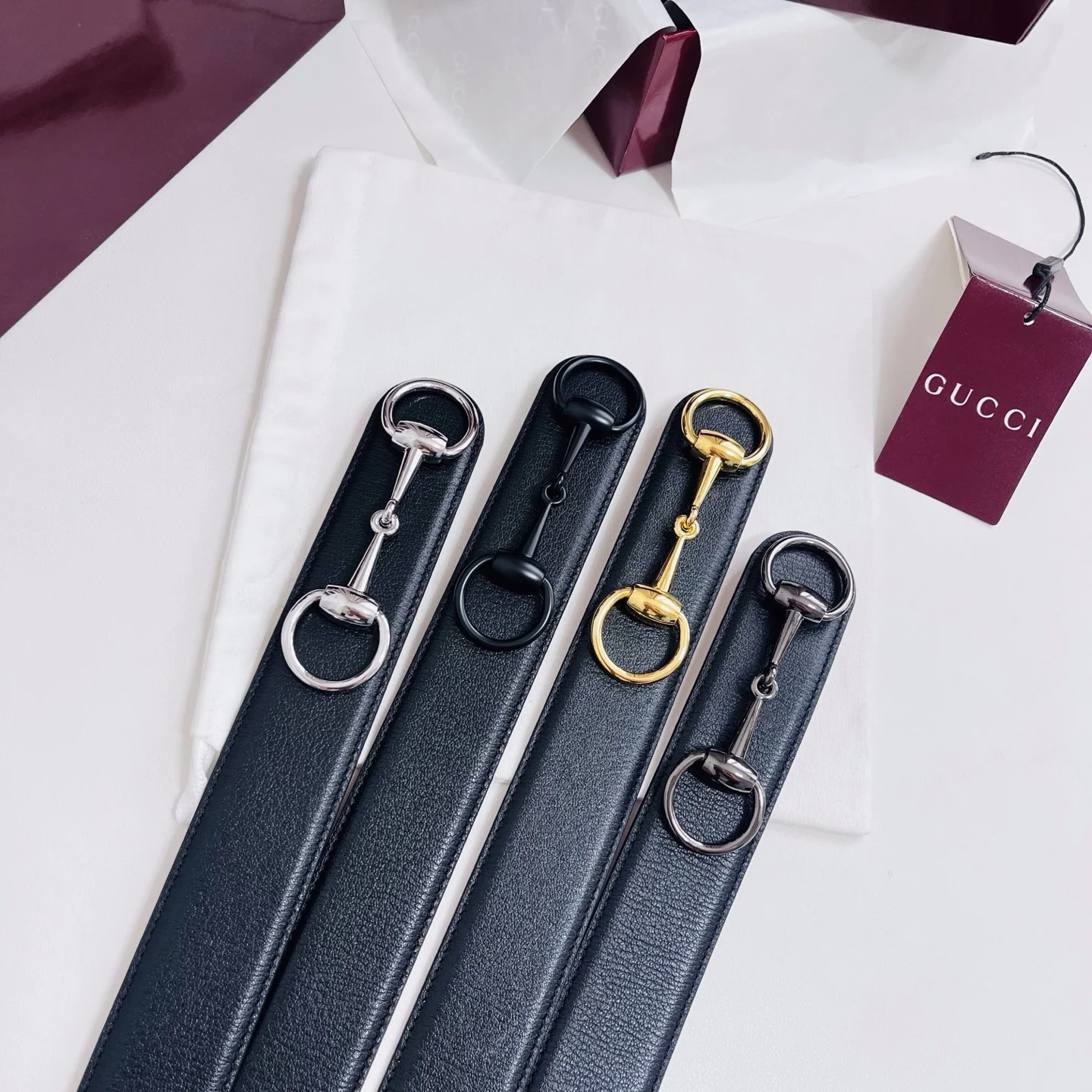 GUCCI Belts Calf Leather Black-Silver A80202609070552 - Image 9