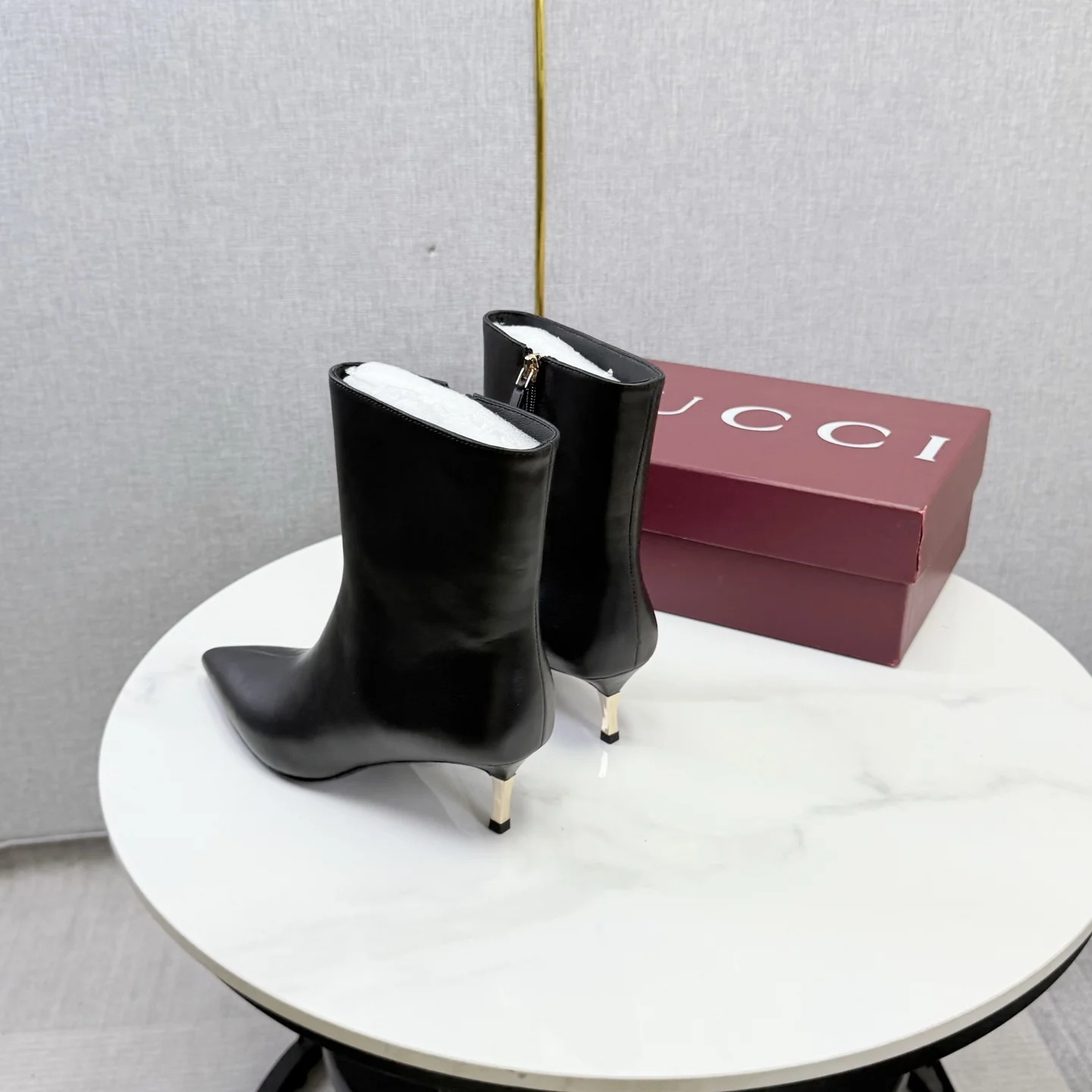 GUCCI Booties Black-Gold C60202609110613 - Image 5