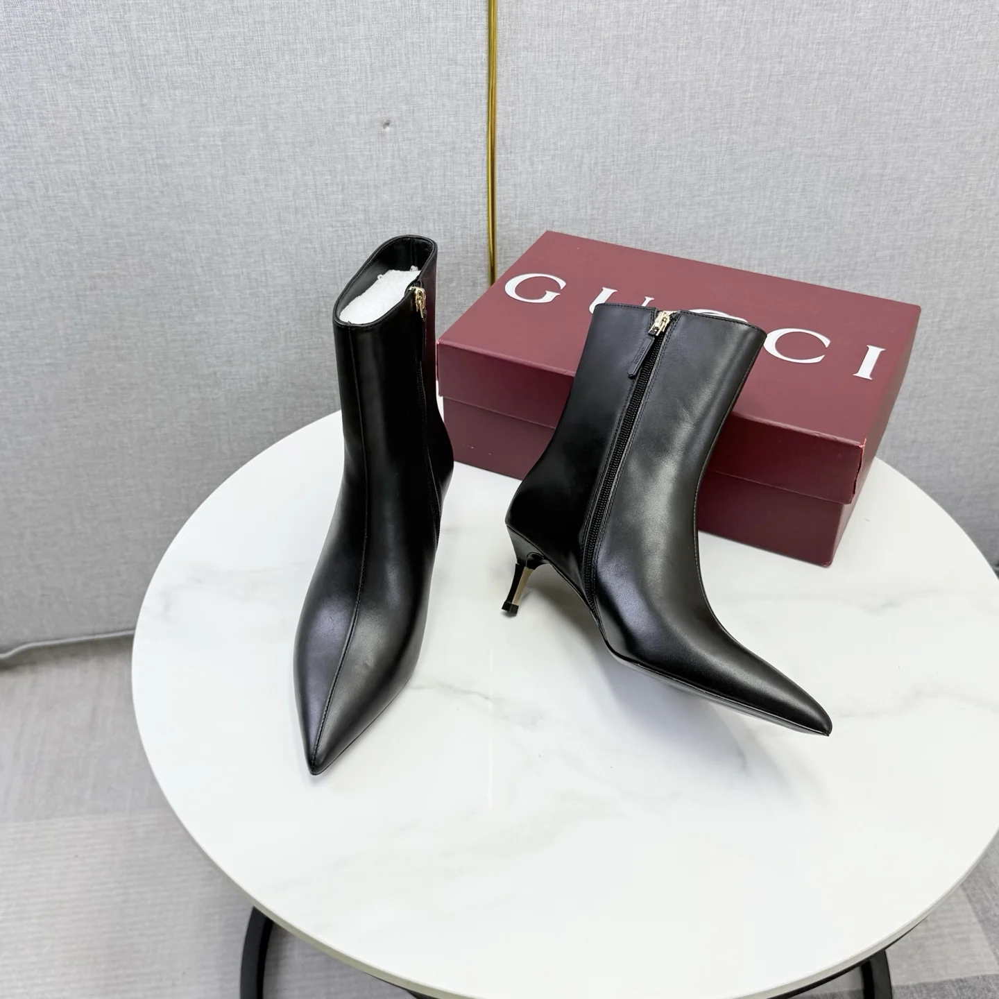 GUCCI Booties Black-Gold C60202609110613 - Image 6