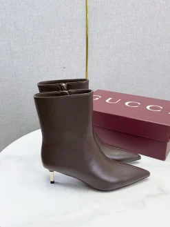 GUCCI Booties Brown-Gold C60202609110614