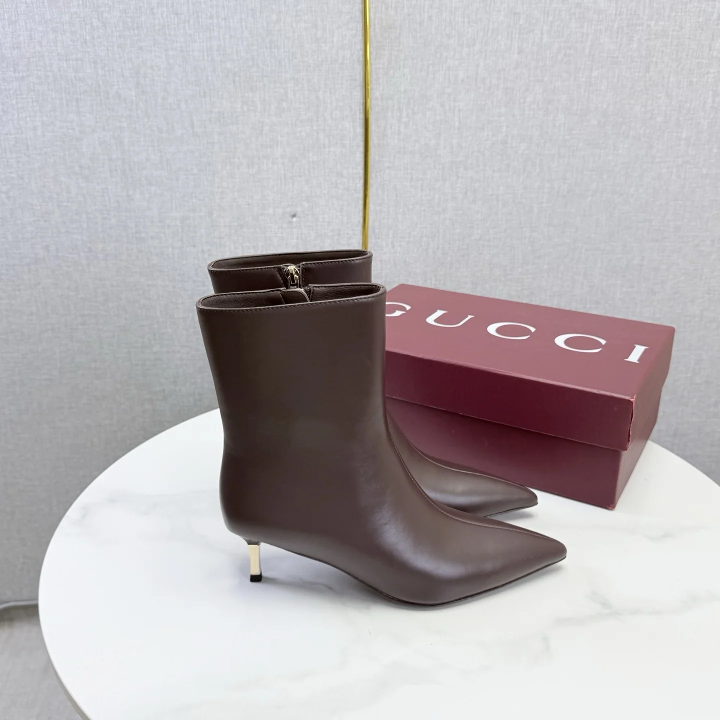 GUCCI Booties Brown-Gold C60202609110614