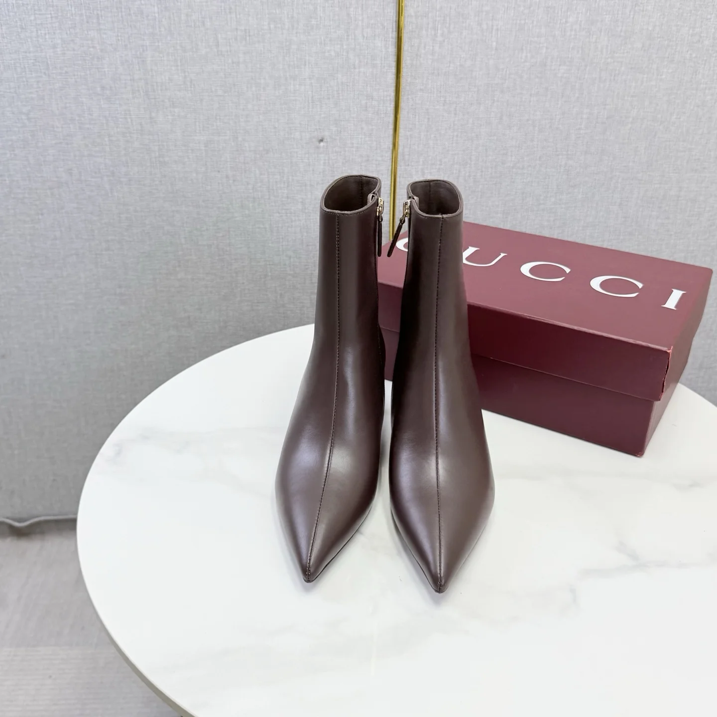 GUCCI Booties Brown-Gold C60202609110614 - Image 2