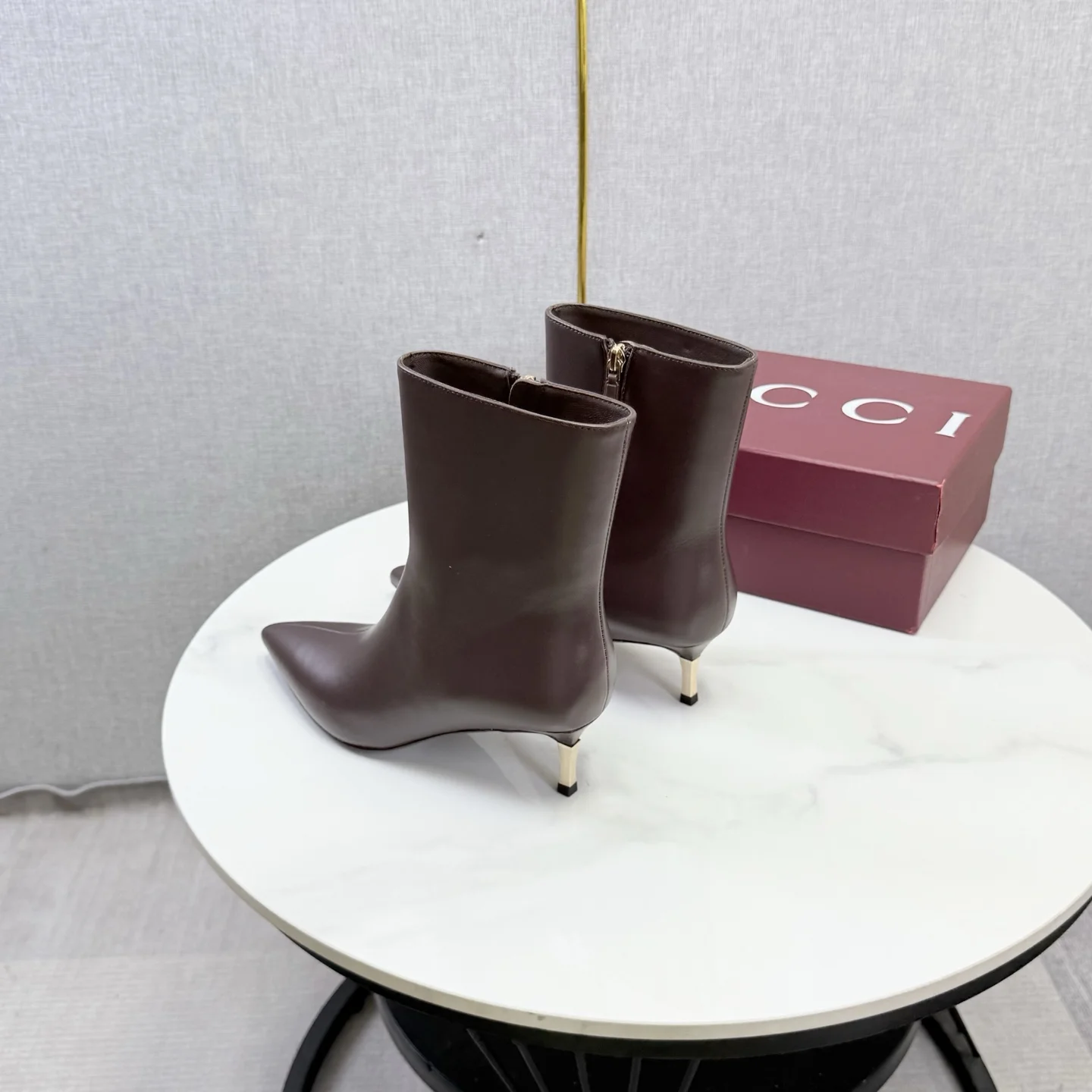 GUCCI Booties Brown-Gold C60202609110614 - Image 5