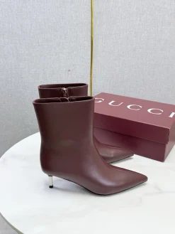 GUCCI Booties Brown-Silver C60202609110615