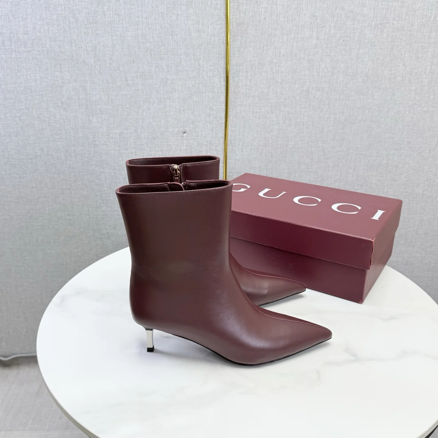 GUCCI Booties Brown-Silver C60202609110615