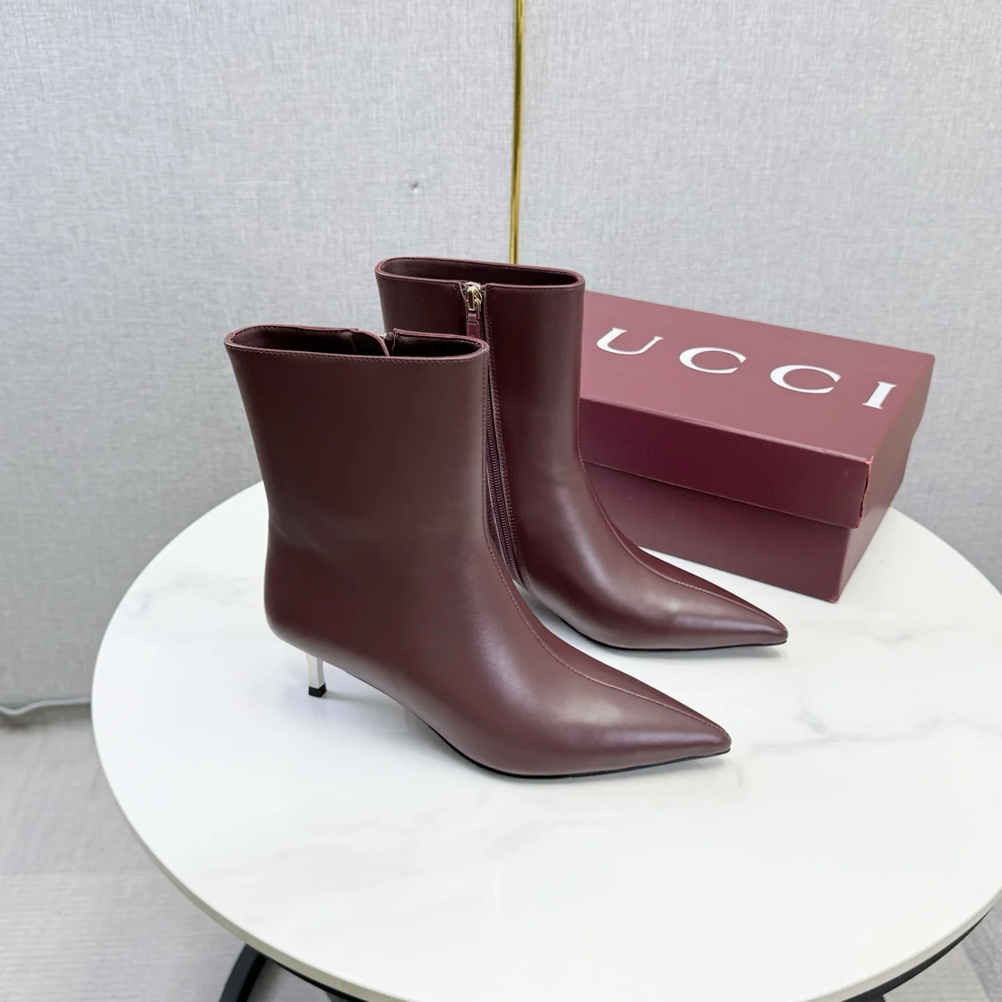 GUCCI Booties Brown-Silver C60202609110615 - Image 4