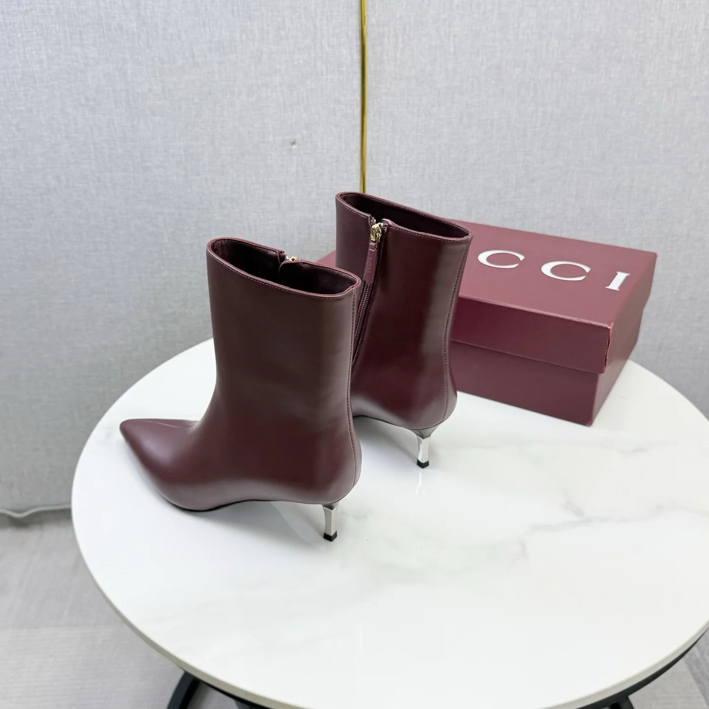 GUCCI Booties Brown-Silver C60202609110615 - Image 5