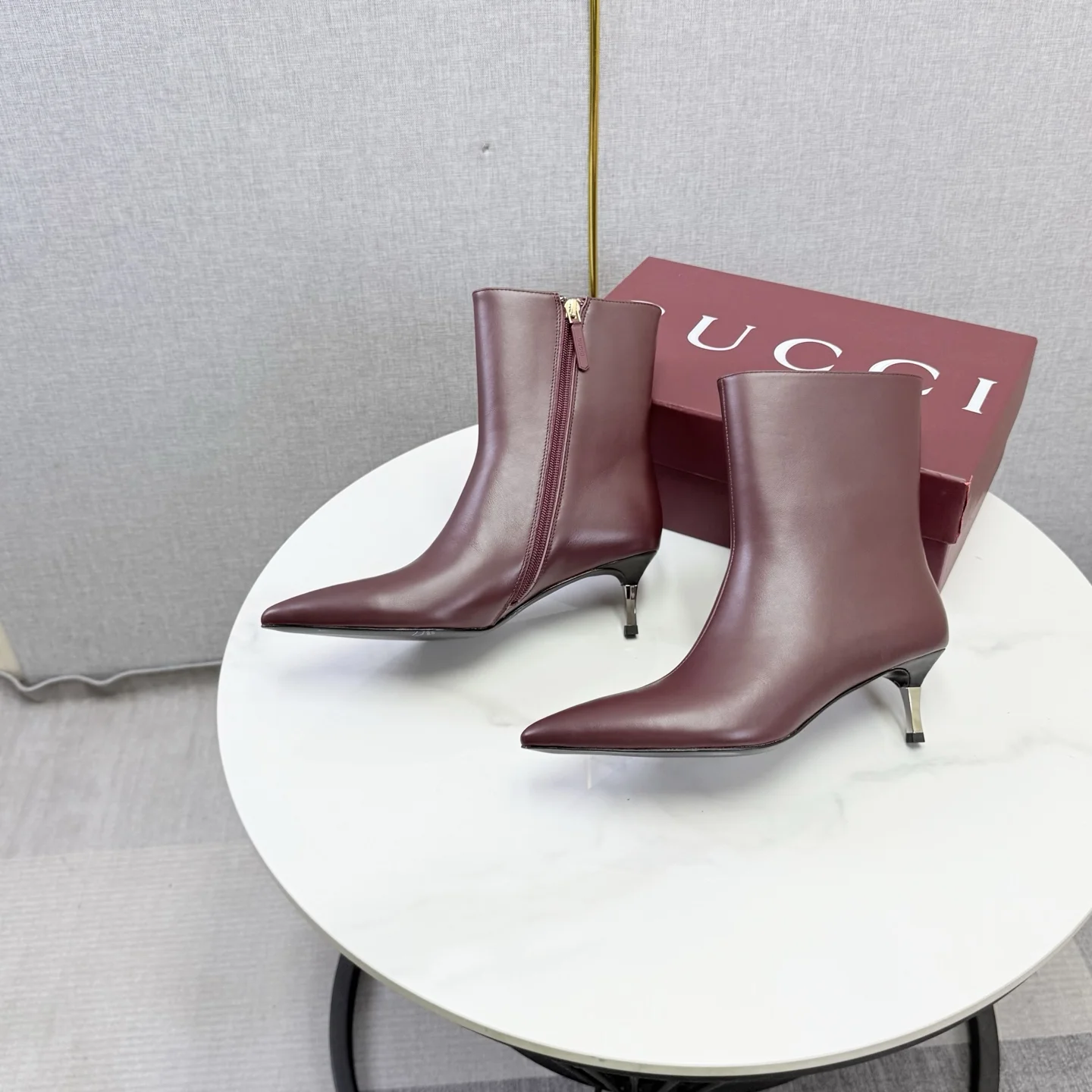 GUCCI Booties Brown-Silver C60202609110615 - Image 8