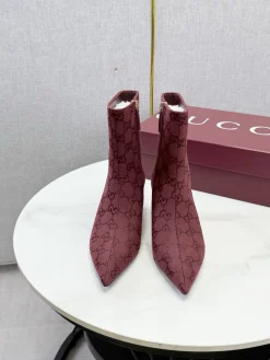 Alternative view of GUCCI Booties Burgundy-Silver C50202609110612