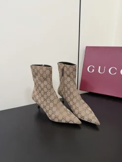 Alternative view of GUCCI Booties Leather Canvas Beige-Brown EU35-42 C70202609110762