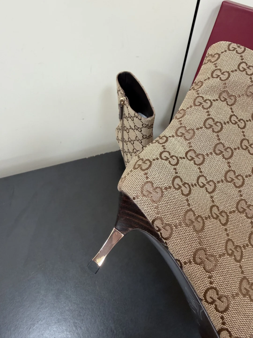 GUCCI Booties Leather Canvas Beige-Brown EU35-42 C70202609110762 - Image 7