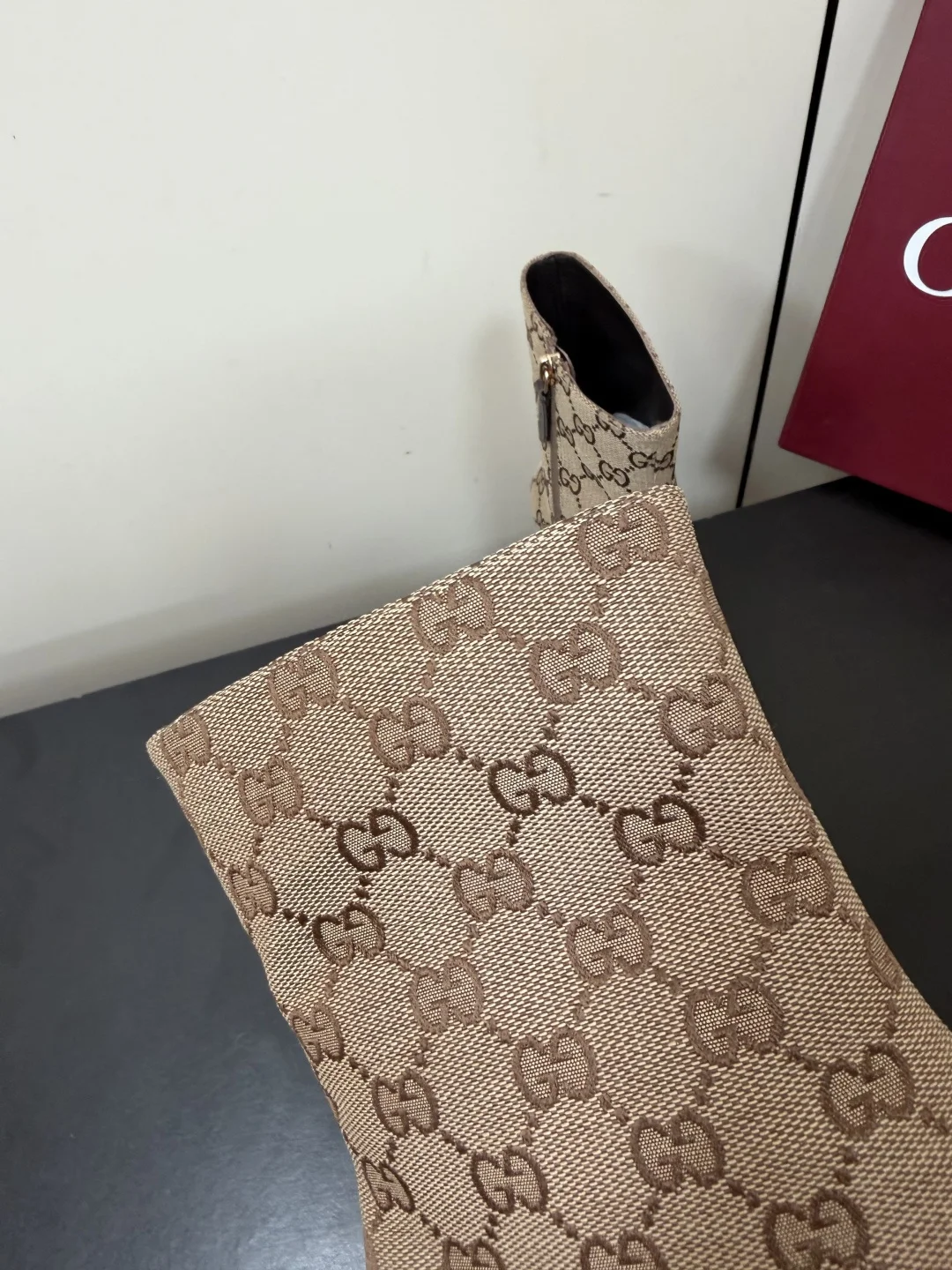 GUCCI Booties Leather Canvas Beige-Brown EU35-42 C70202609110762 - Image 8