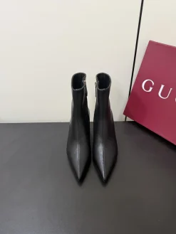 GUCCI Booties Leather Canvas Black EU35-42 C70202609110761