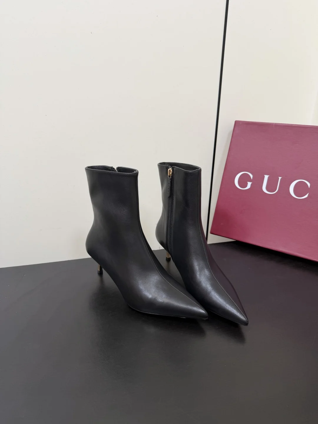 GUCCI Booties Leather Canvas Black EU35-42 C70202609110761 - Image 2