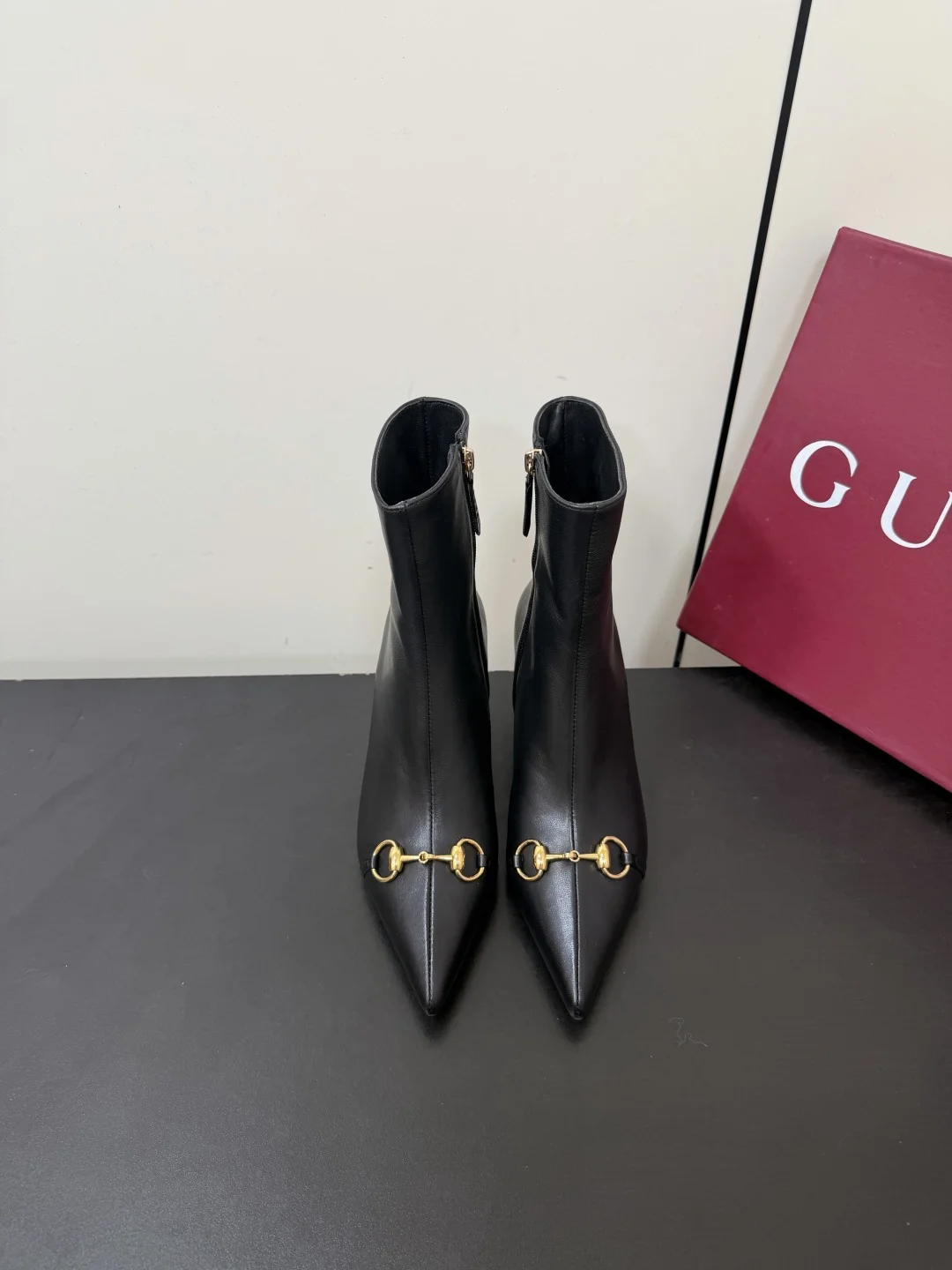 GUCCI Booties Leather Canvas Black-Gold EU35-42 C70202609110759