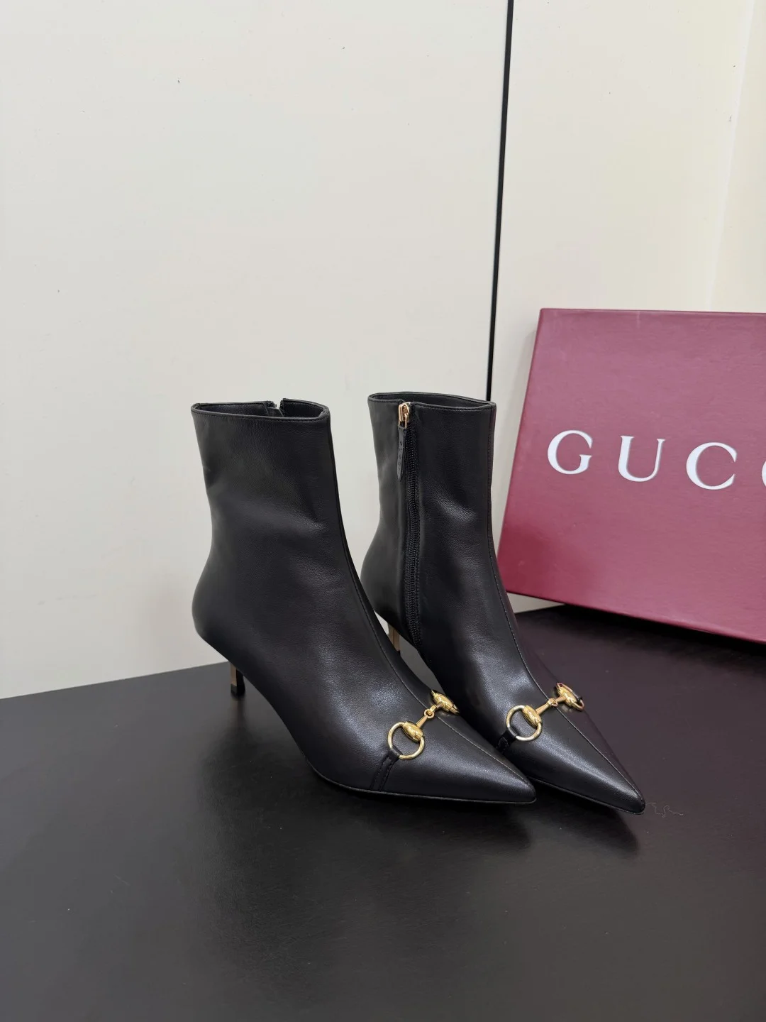 GUCCI Booties Leather Canvas Black-Gold EU35-42 C70202609110759 - Image 2