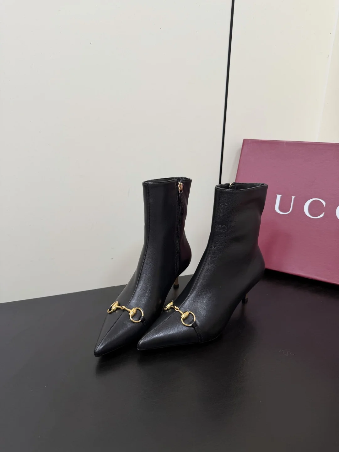 GUCCI Booties Leather Canvas Black-Gold EU35-42 C70202609110759 - Image 3