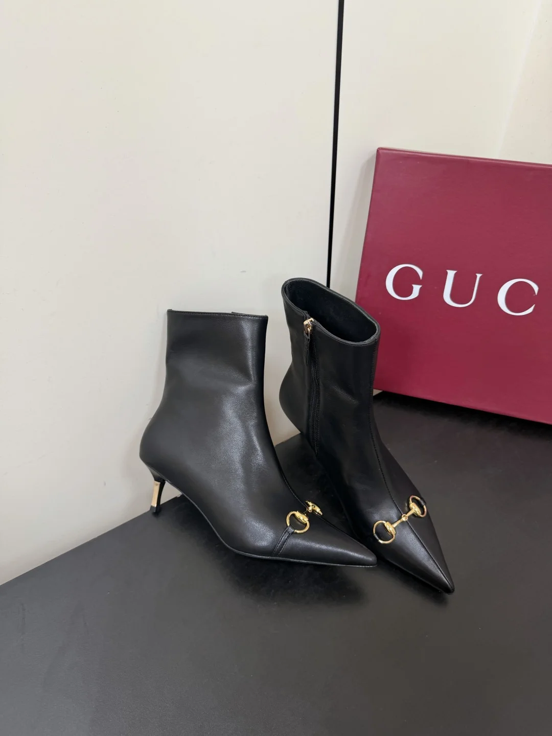 GUCCI Booties Leather Canvas Black-Gold EU35-42 C70202609110759 - Image 5