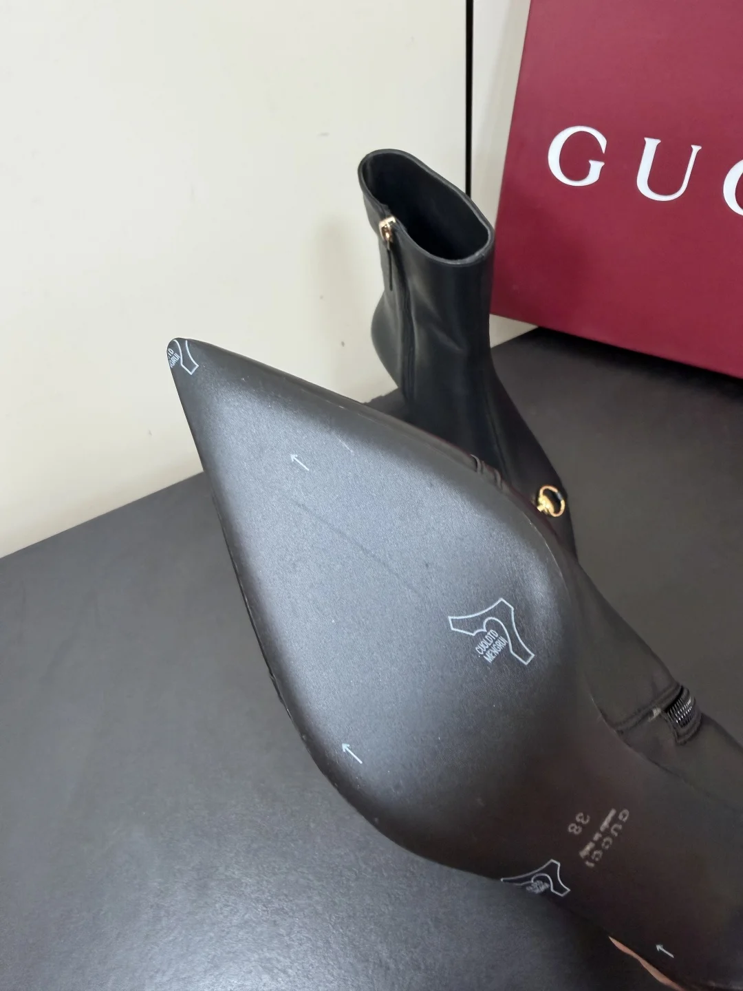 GUCCI Booties Leather Canvas Black-Gold EU35-42 C70202609110759 - Image 9