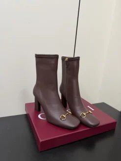 Alternative view of GUCCI Booties Stretch Lambskin Brown-Gold EU35-41 D20202609110754
