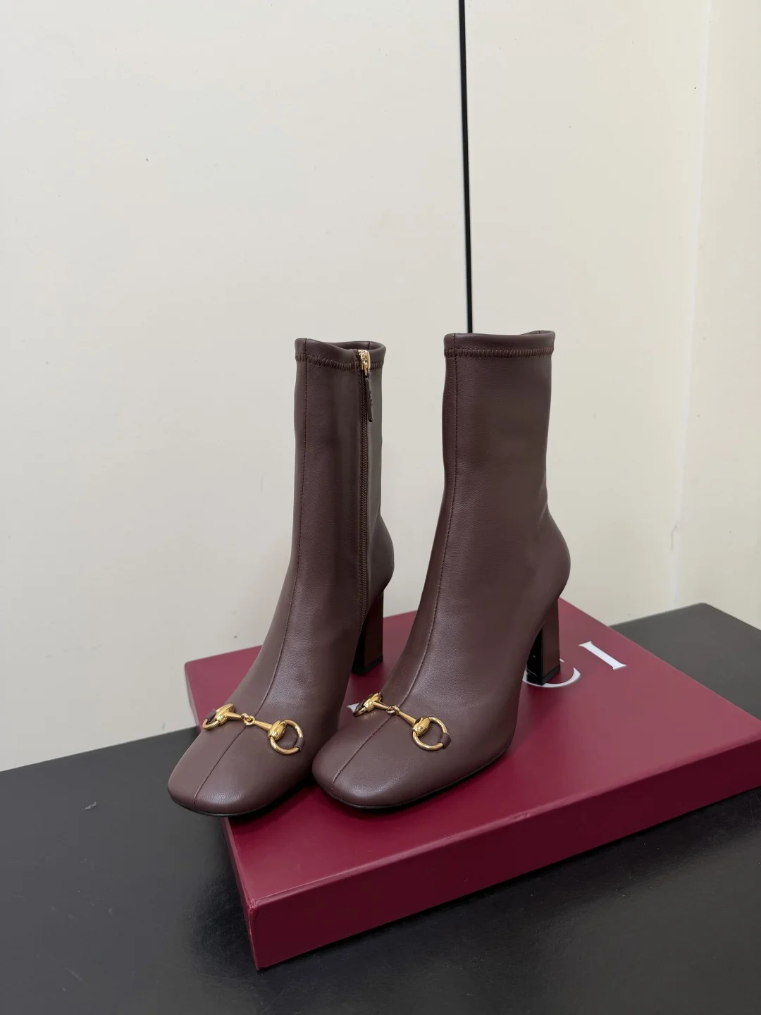 GUCCI Booties Stretch Lambskin Brown-Gold EU35-41 D20202609110754 - Image 3
