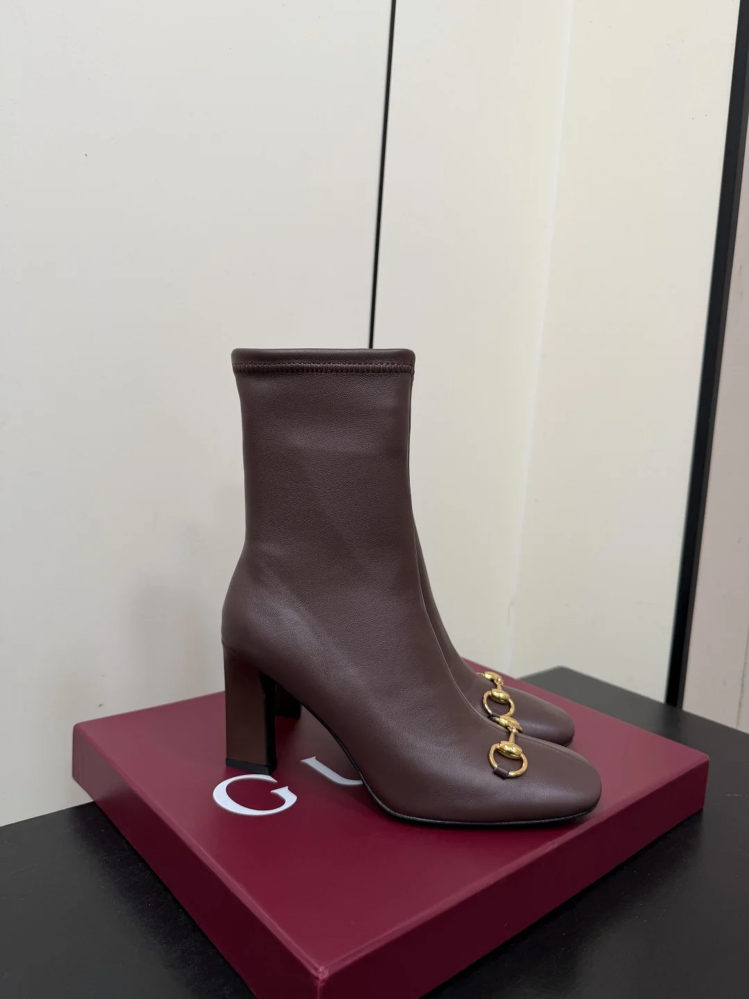 GUCCI Booties Stretch Lambskin Brown-Gold EU35-41 D20202609110754 - Image 4