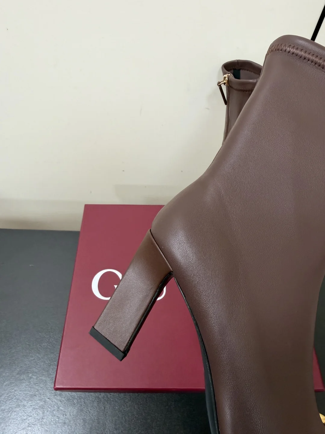 GUCCI Booties Stretch Lambskin Brown-Gold EU35-41 D20202609110754 - Image 7