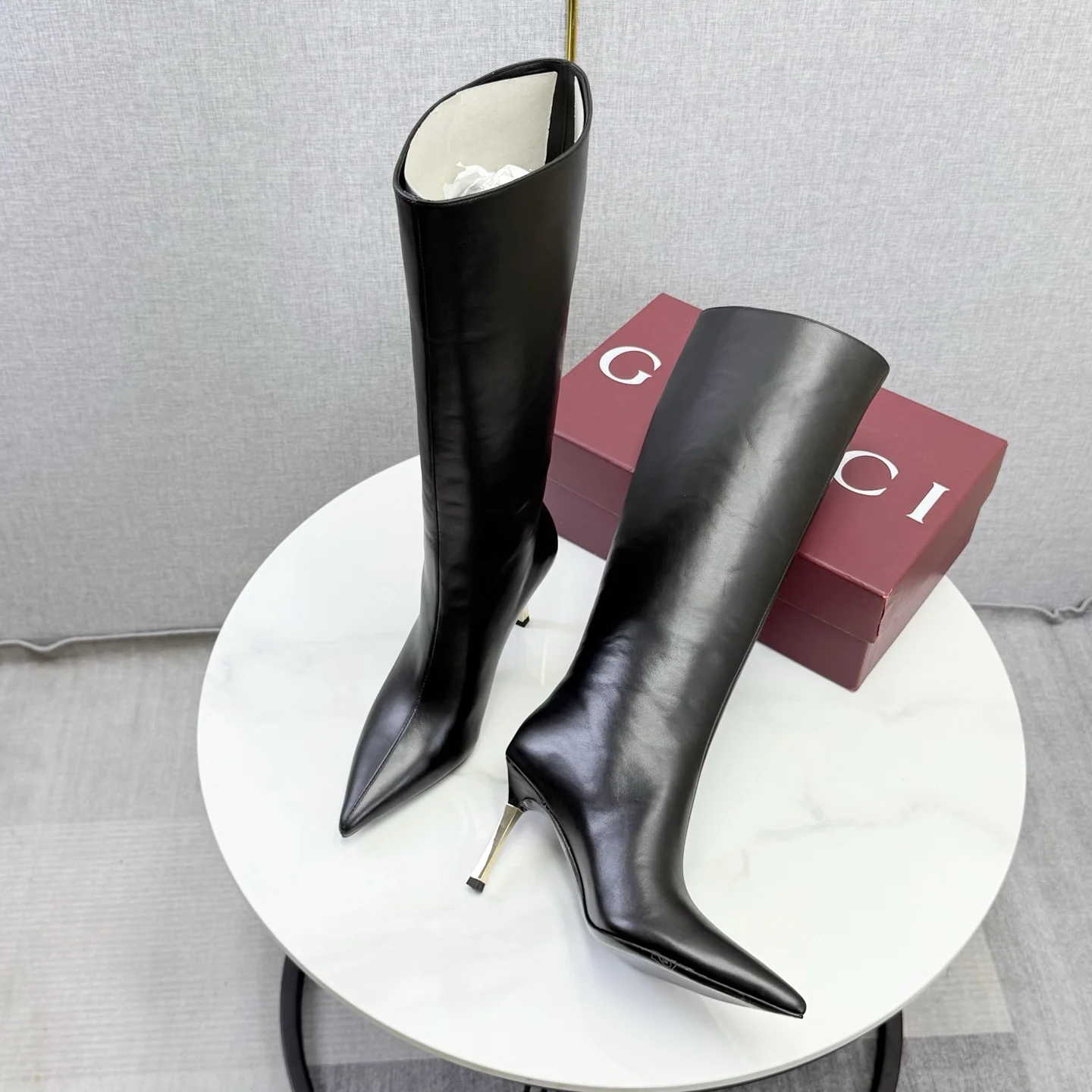 GUCCI Boots Black-Gold E10202609110598 - Image 6